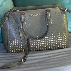 Michael Kors Olive Green Leather Satchel